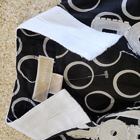 Michael by MK Light Long Sleeve Circle Print Black White Tunic Small - Picture 6 of 11